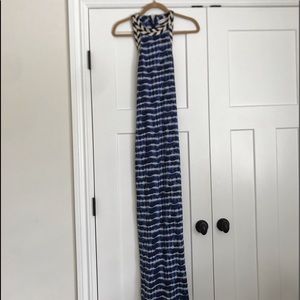 Great long dress stipe blue and black